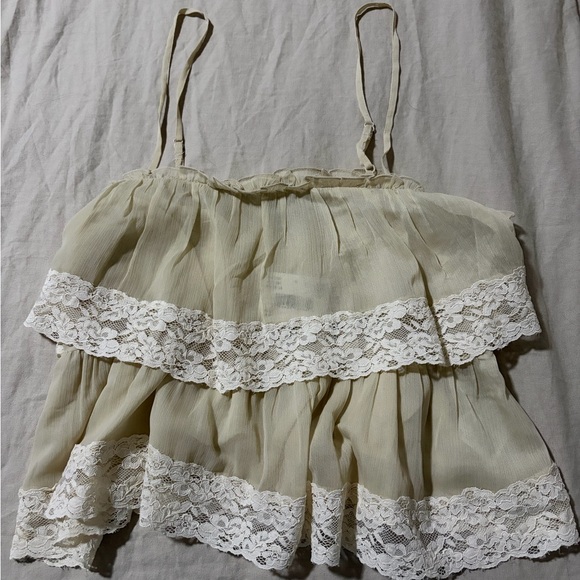 American Eagle Outfitters Tops - American Eagle Outfitters Beige Smocked Top